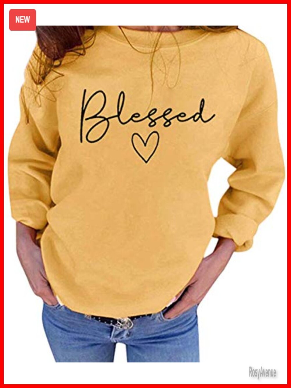 UNIQUEONE Graphic Sweatshirt Women Bless Crewneck Faith Fall Pullover Long
